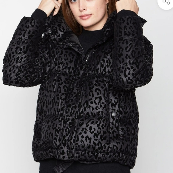 BCBG Generation Hooded Midweight Puffer Animal-print Jacket S - Picture 12 of 13
